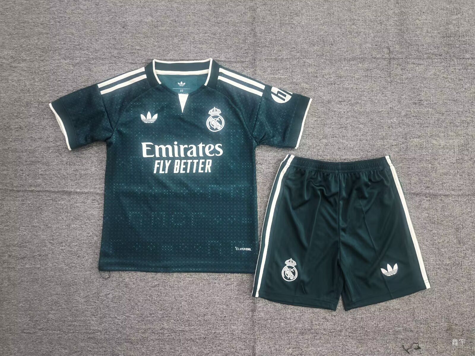 Kids-Real Madrid 26/27 Away Green Soccer Jersey
